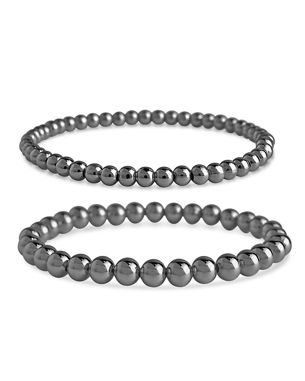 Sterling Silver Beaded Stretch Bracelet Sets - Image 12