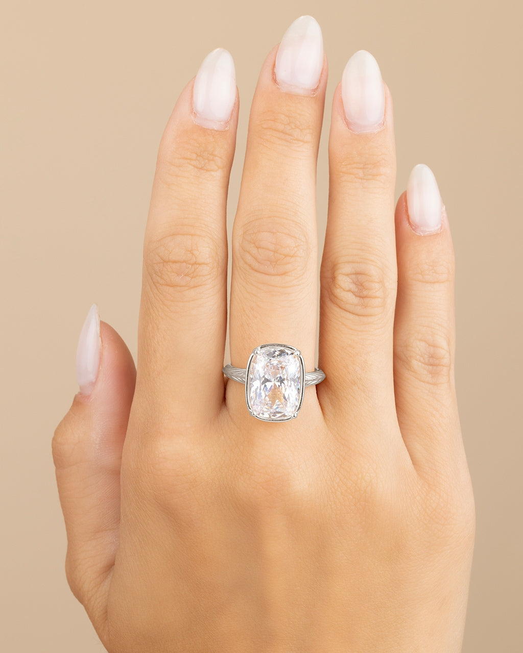 Sterling Silver Elongated Cushion Cocktail Ring - Image 6