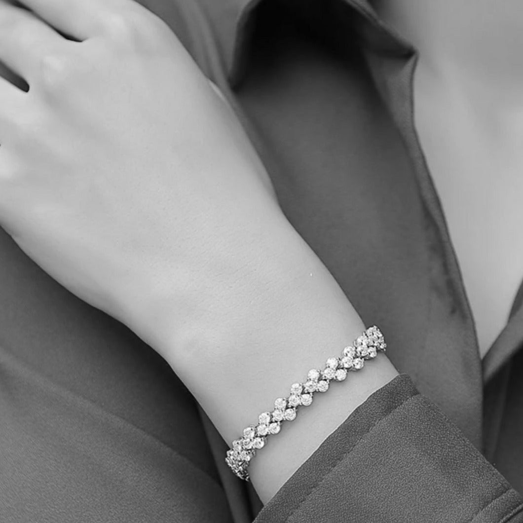 Serenity Tennis Moissanite Platinum Plated Bracelet - Image 4