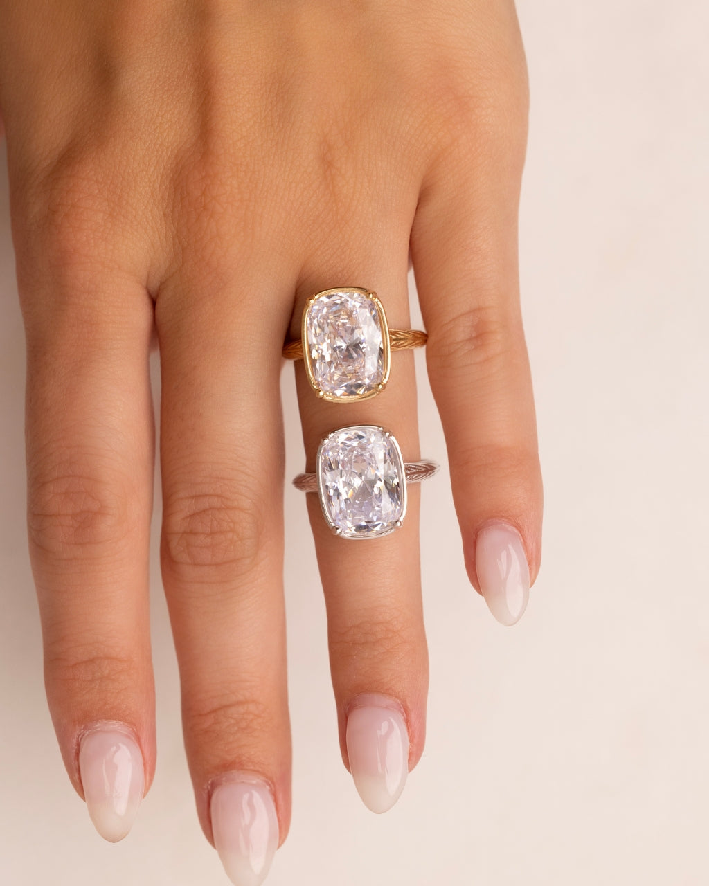 Sterling Silver Elongated Cushion Cocktail Ring - Image 4