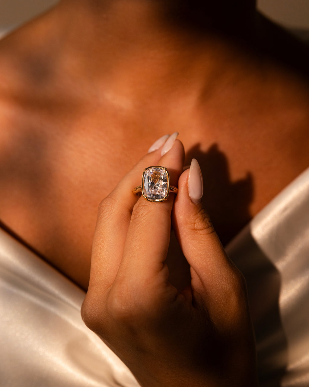 Sterling Silver Elongated Cushion Cocktail Ring - Image 3