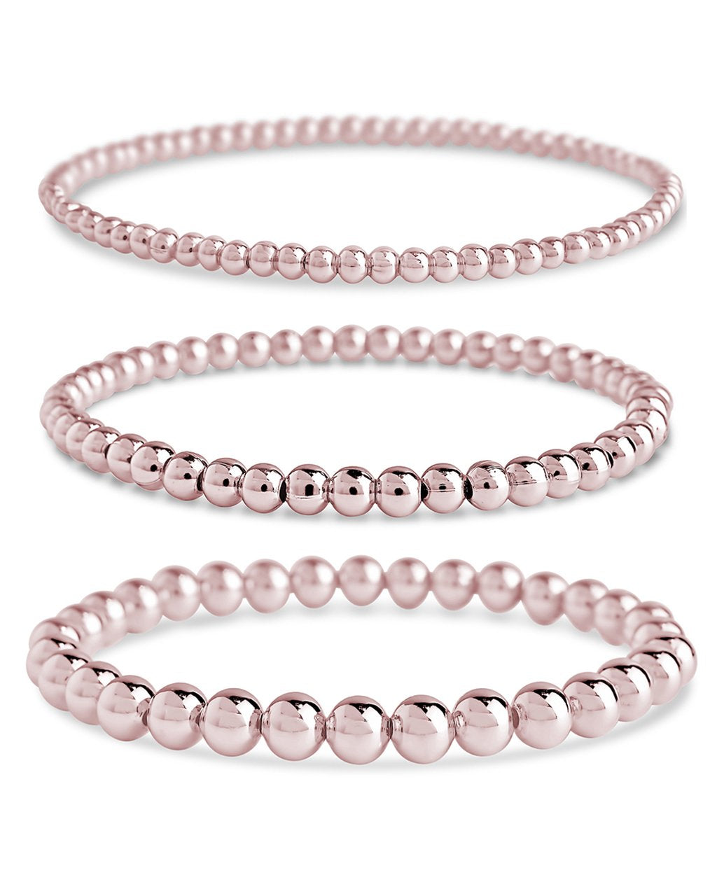 Sterling Silver Beaded Stretch Bracelet Sets - Image 13
