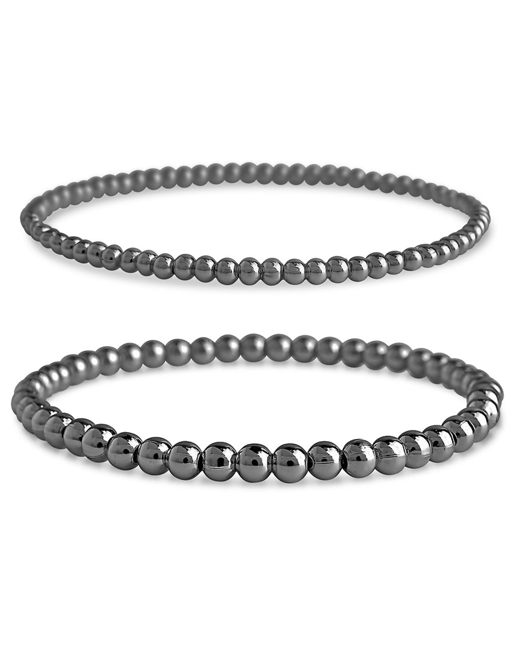Sterling Silver Beaded Stretch Bracelet Sets - Image 16