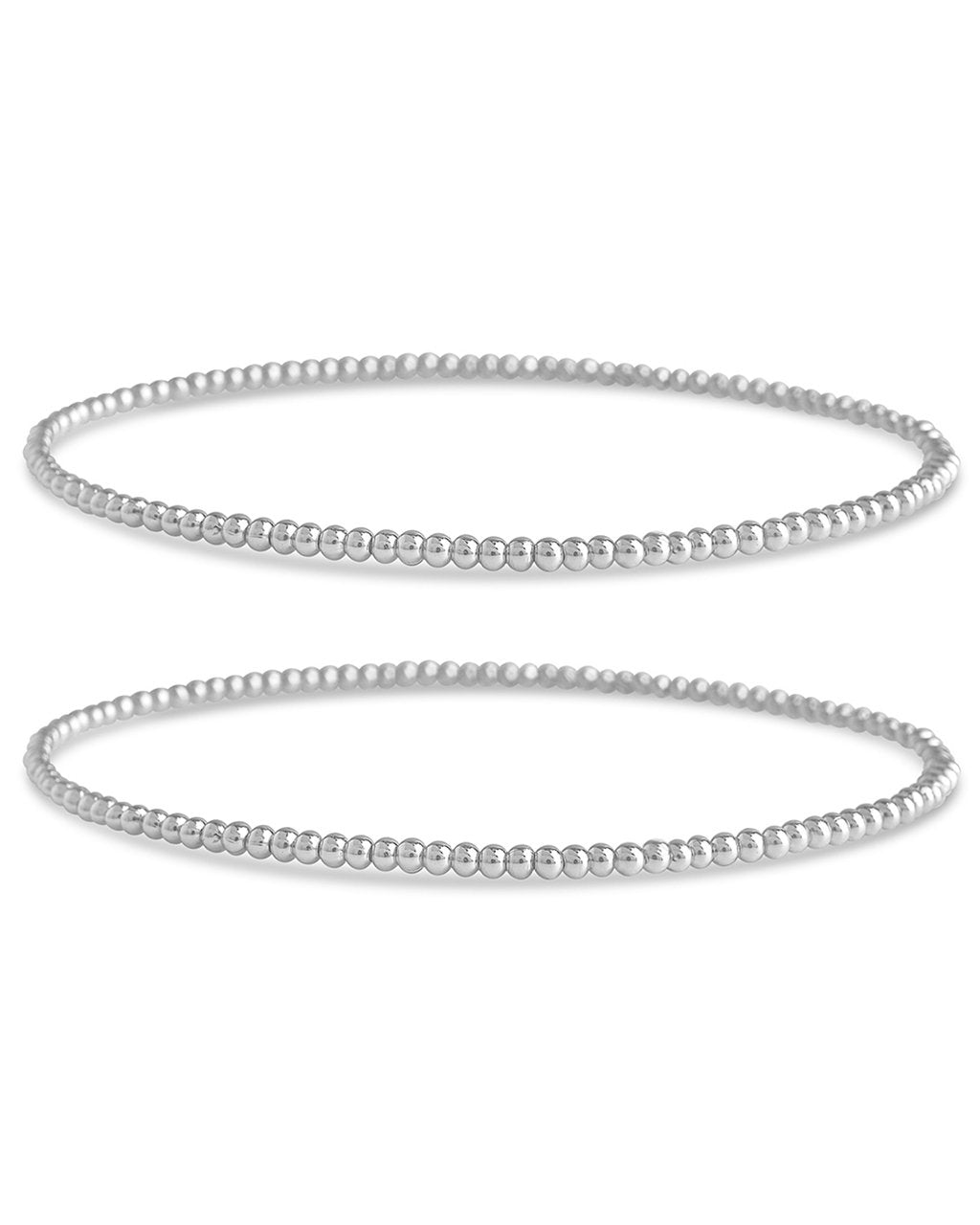 Sterling Silver Beaded Stretch Bracelet Sets - Image 7