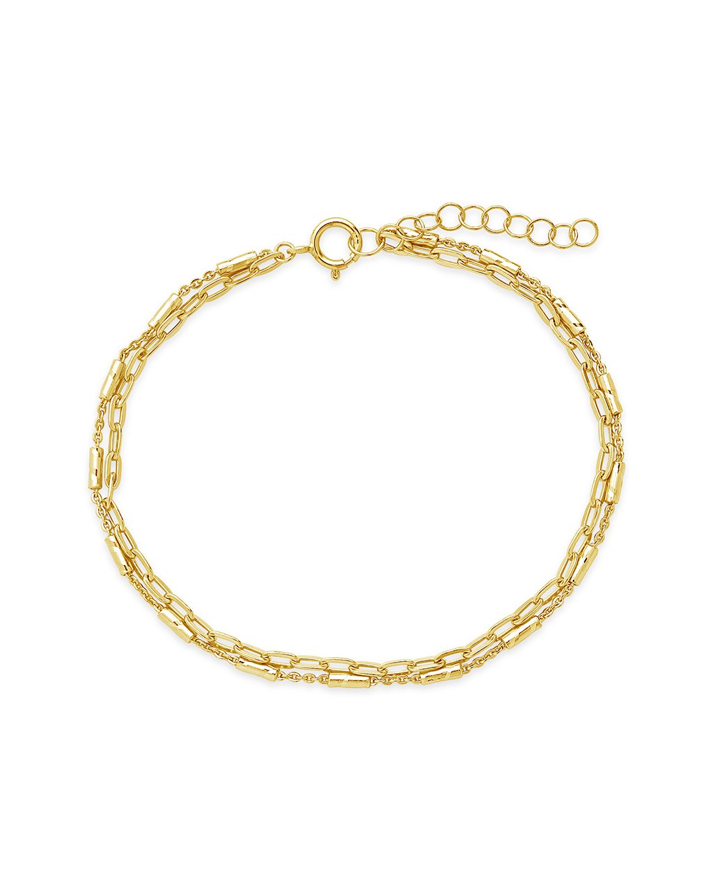 Sterling Silver Delicate 2 Layer Chain Bracelet - Image 4