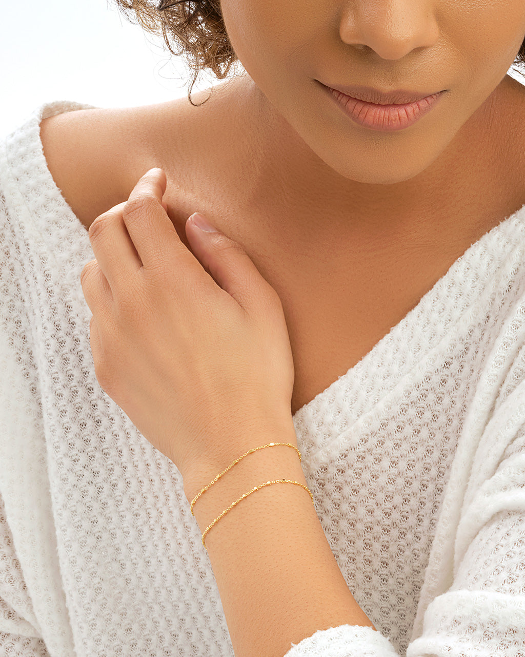 Sterling Silver Chloe Chain Bracelet Set of 2 - Image 3