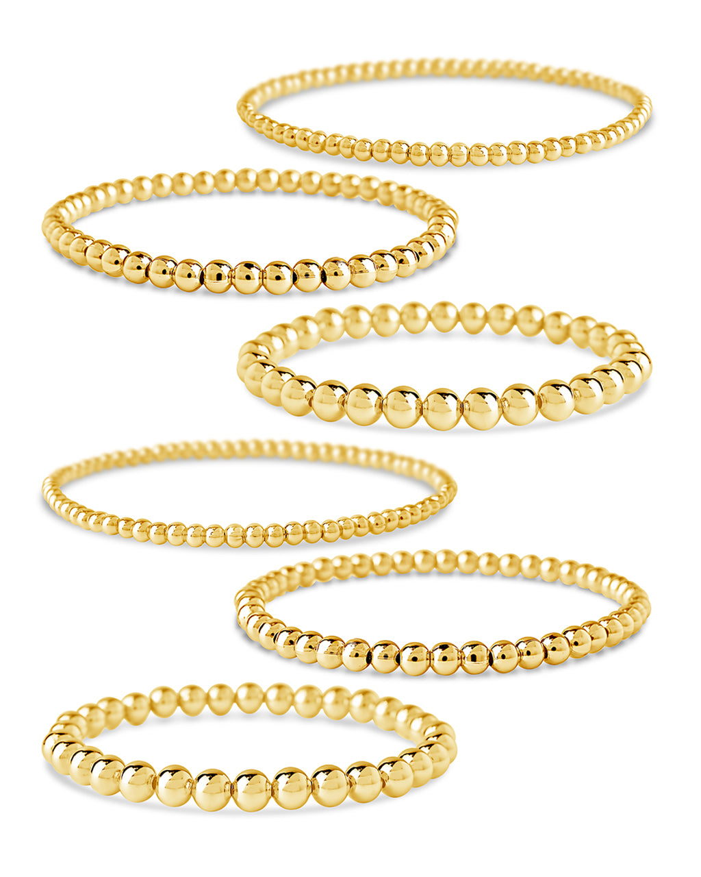 Sterling Silver Beaded Stretch Bracelet Sets - Image 28