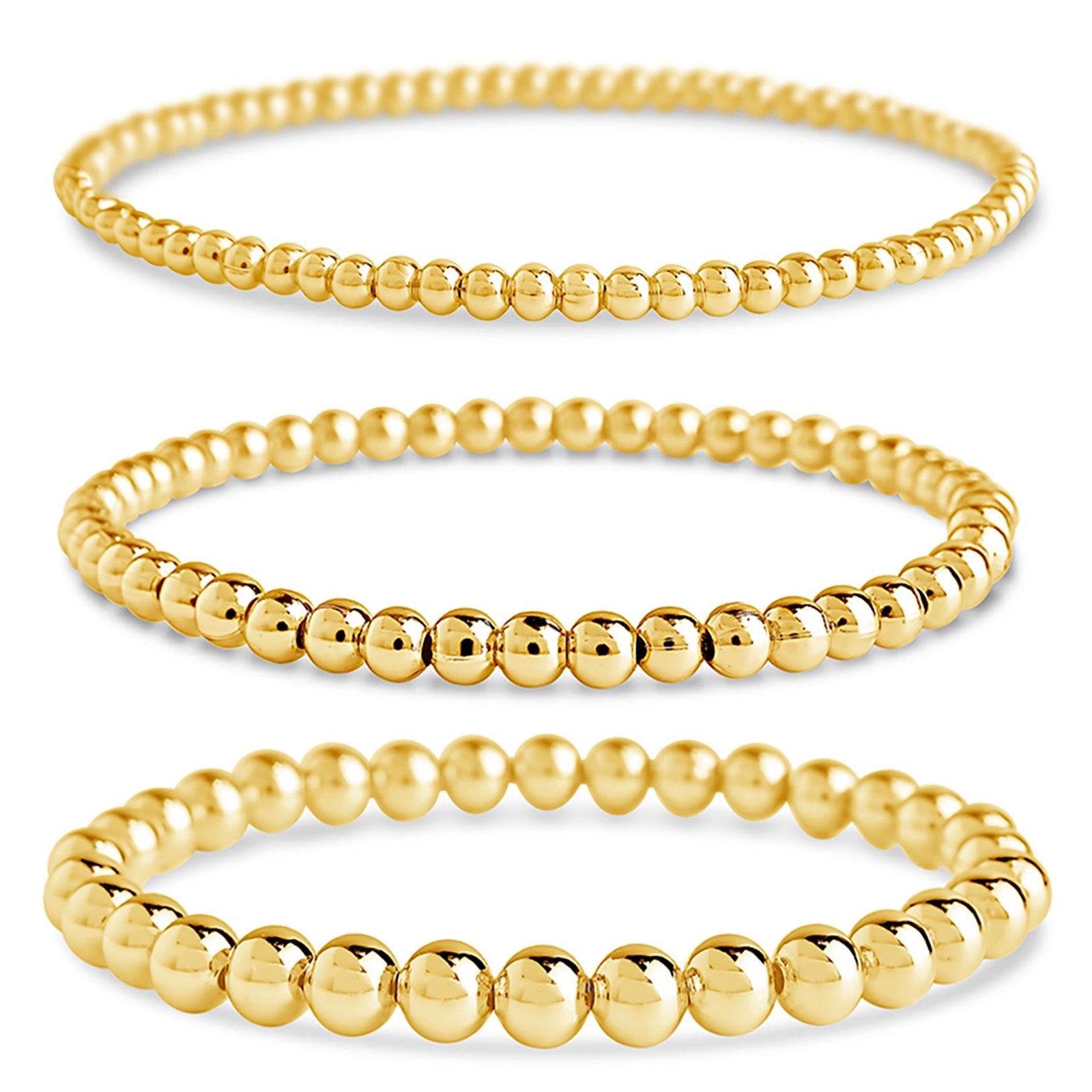 Sterling Silver Beaded Stretch Bracelet Sets - Image 19