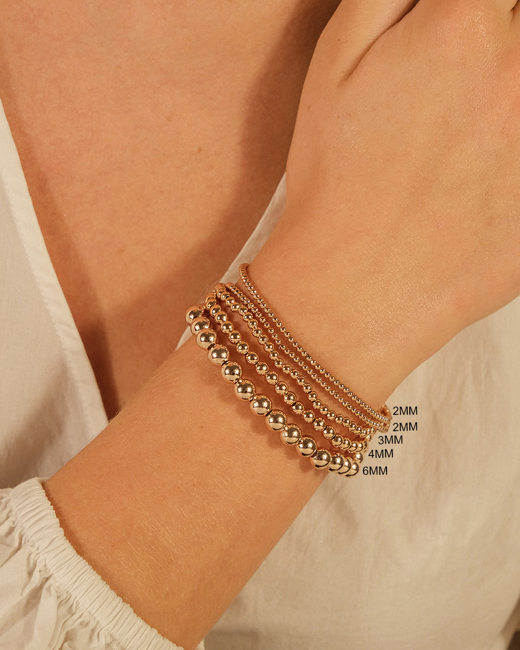 Sterling Silver Beaded Stretch Bracelet Sets - Image 22