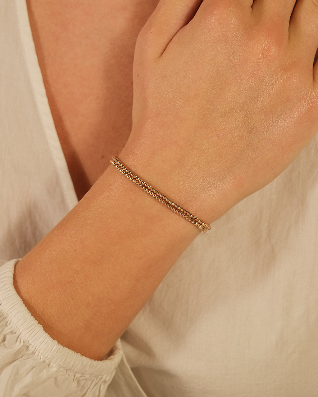 Sterling Silver Beaded Stretch Bracelet Sets - Image 24