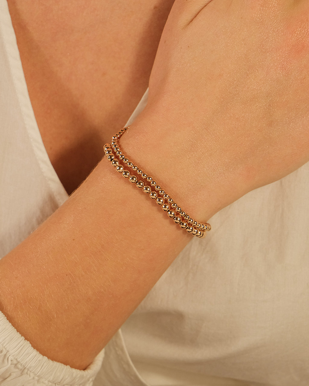 Sterling Silver Beaded Stretch Bracelet Sets - Image 27