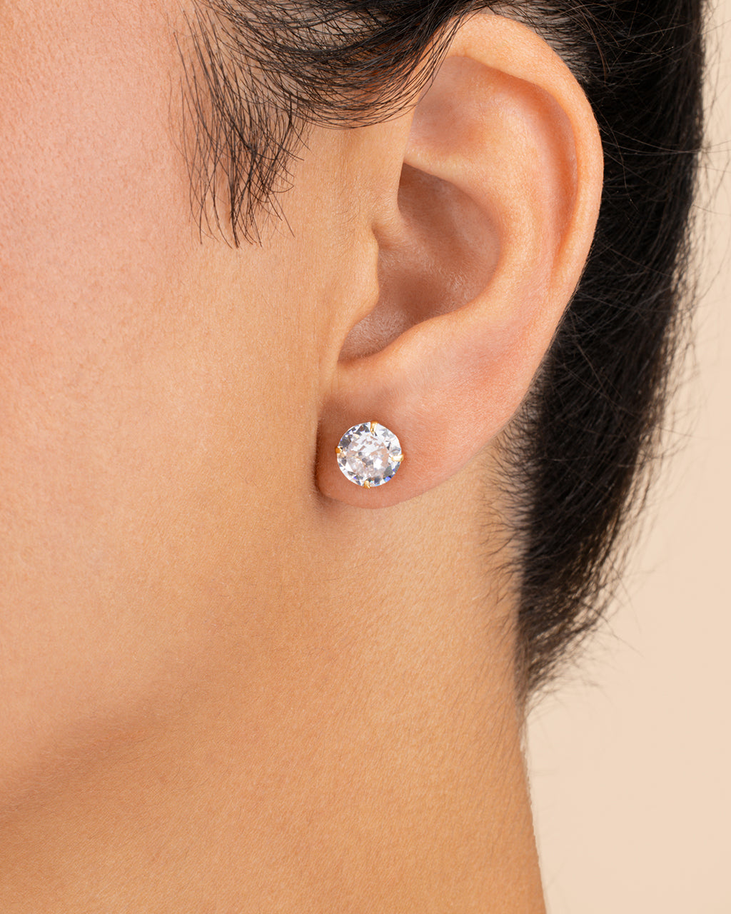 Sterling Silver 8mm CZ Stud Earrings - Image 4