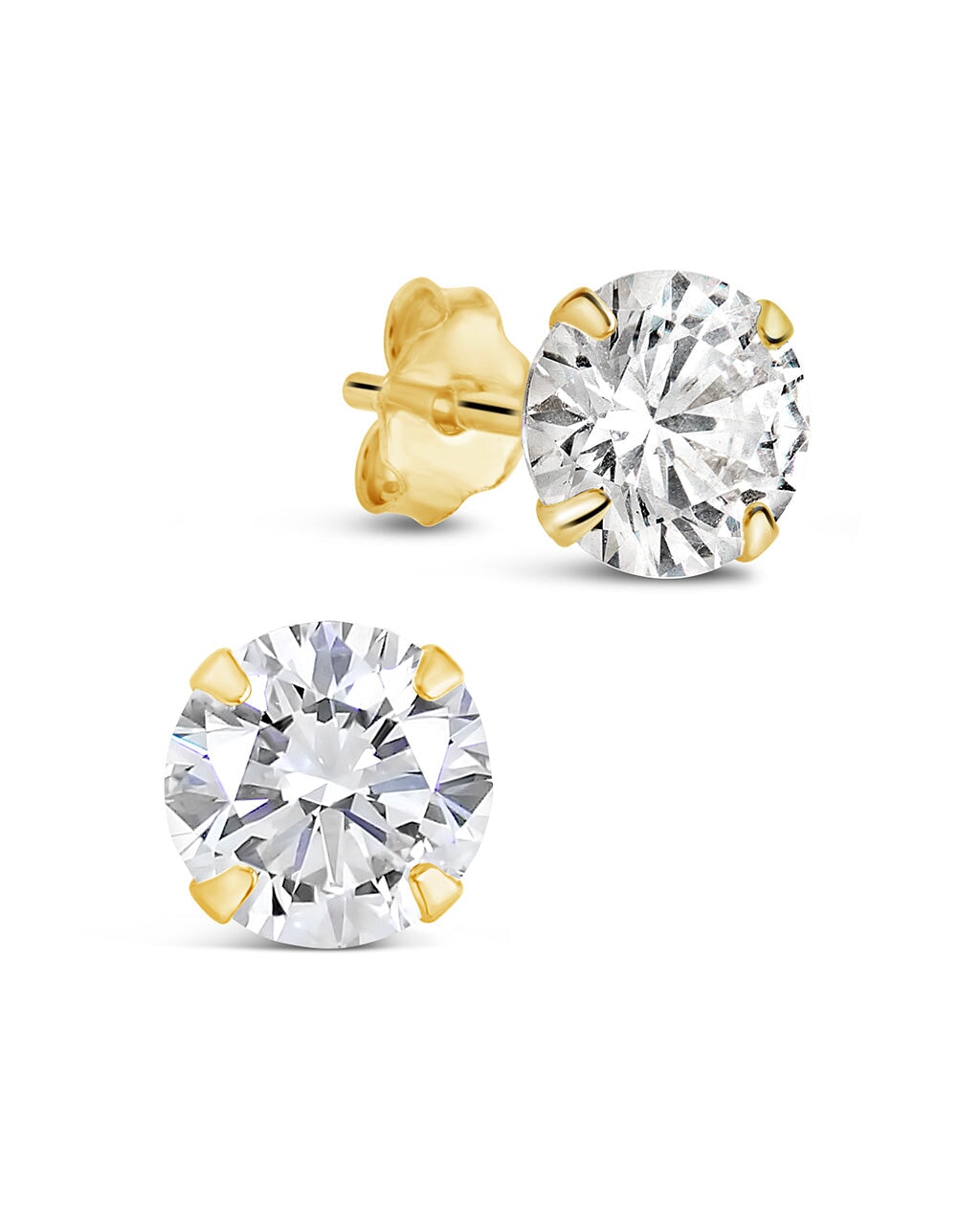 Sterling Silver 6mm CZ Stud Earrings - Image 4