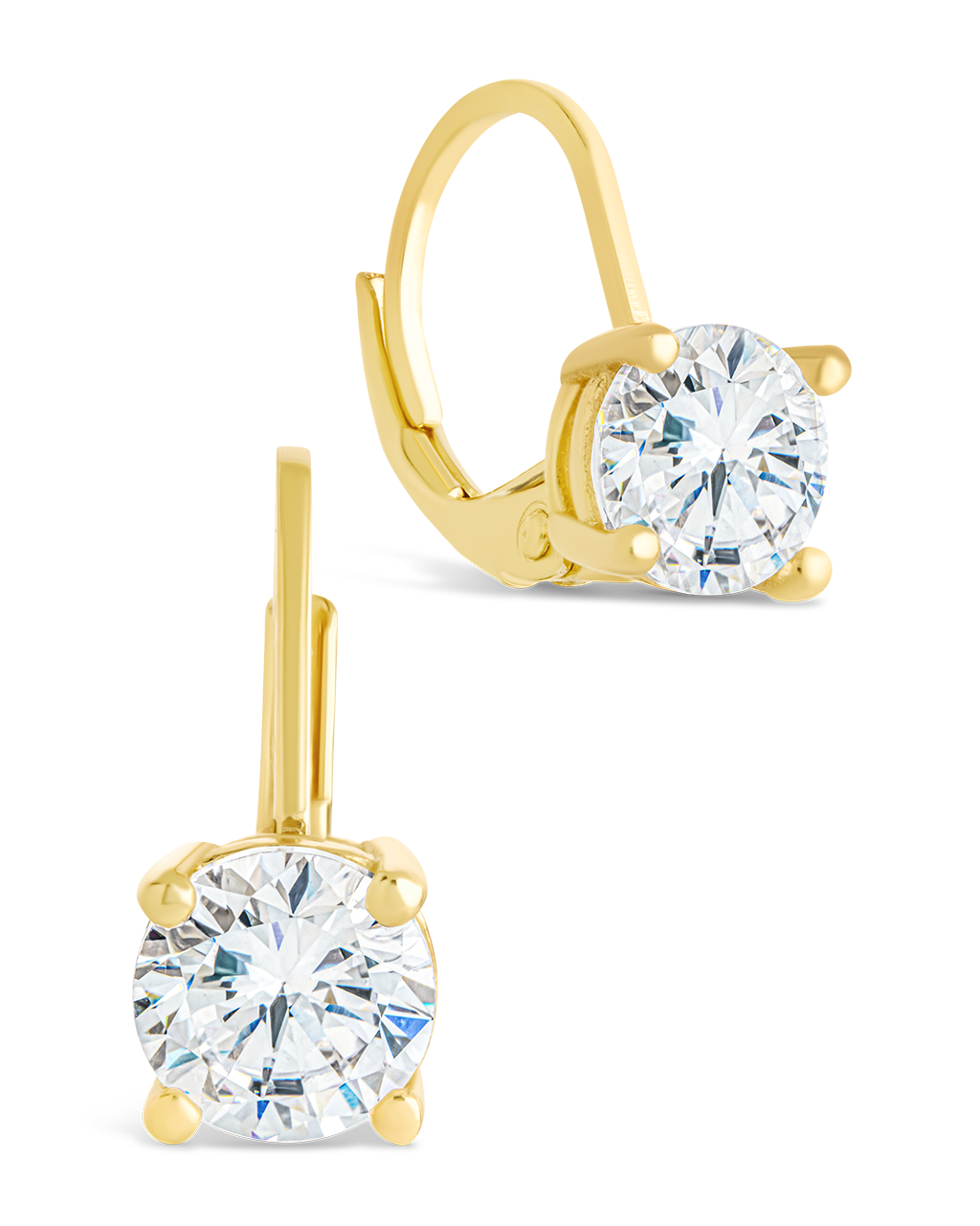 Sterling Silver Round Cut French Clip Earrings - Image 4