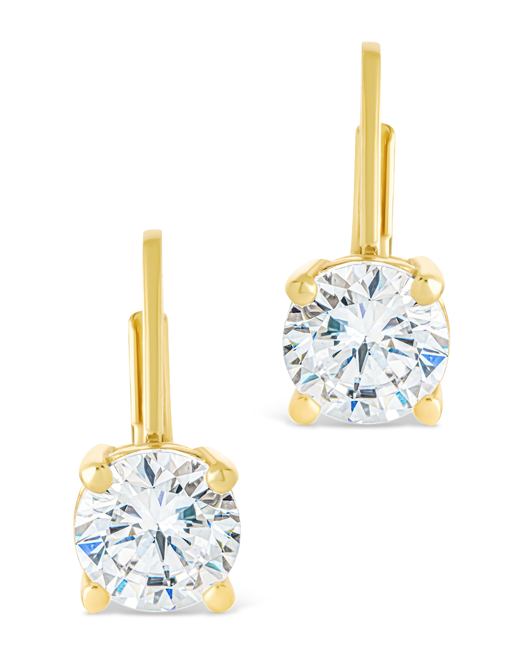Sterling Silver Round Cut French Clip Earrings - Image 8