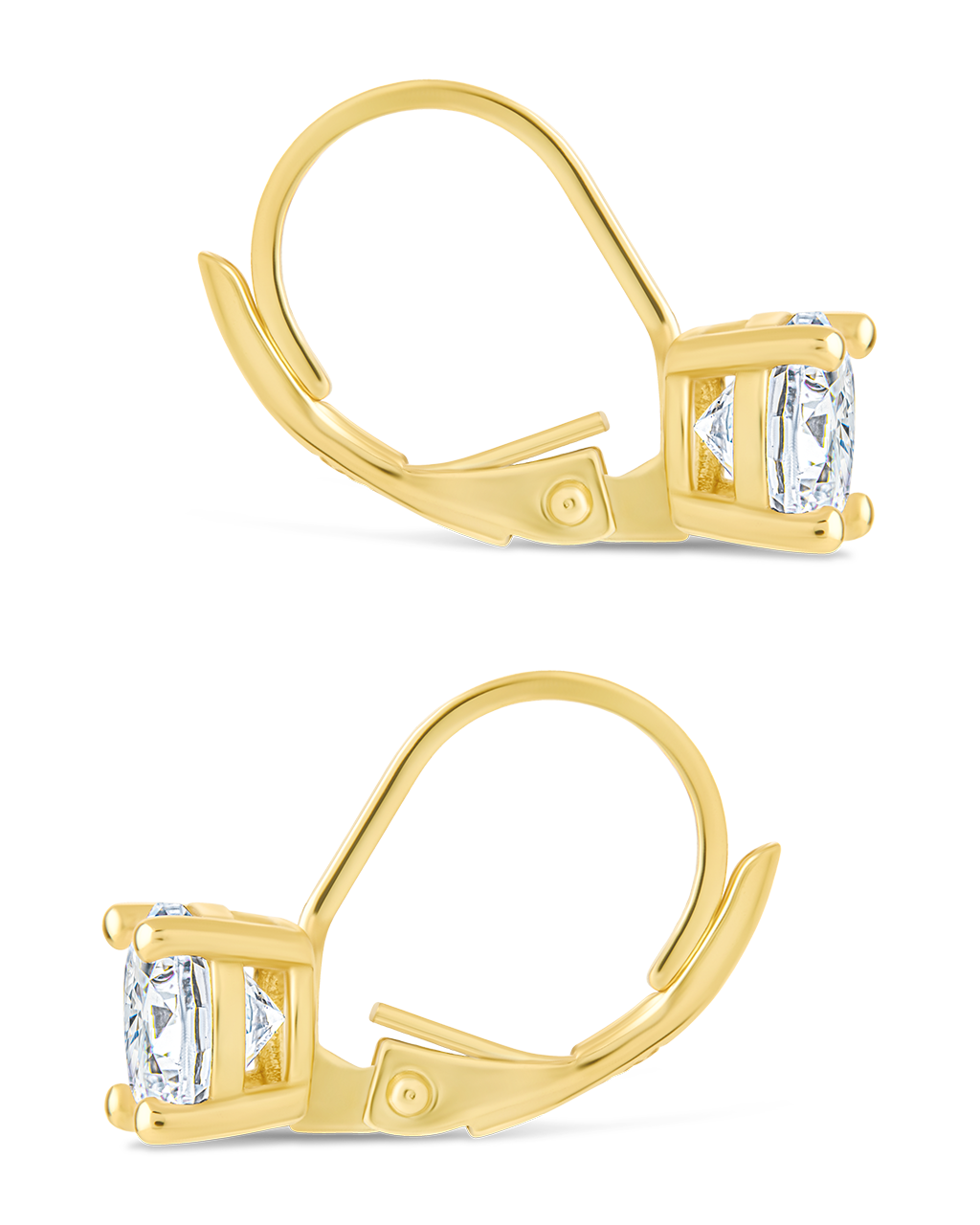 Sterling Silver Round Cut French Clip Earrings - Image 10