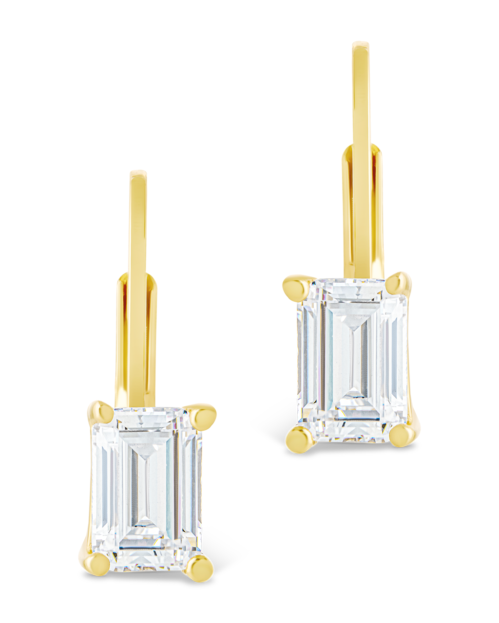 Sterling Silver Emerald Cut French Clip Earrings - Image 10