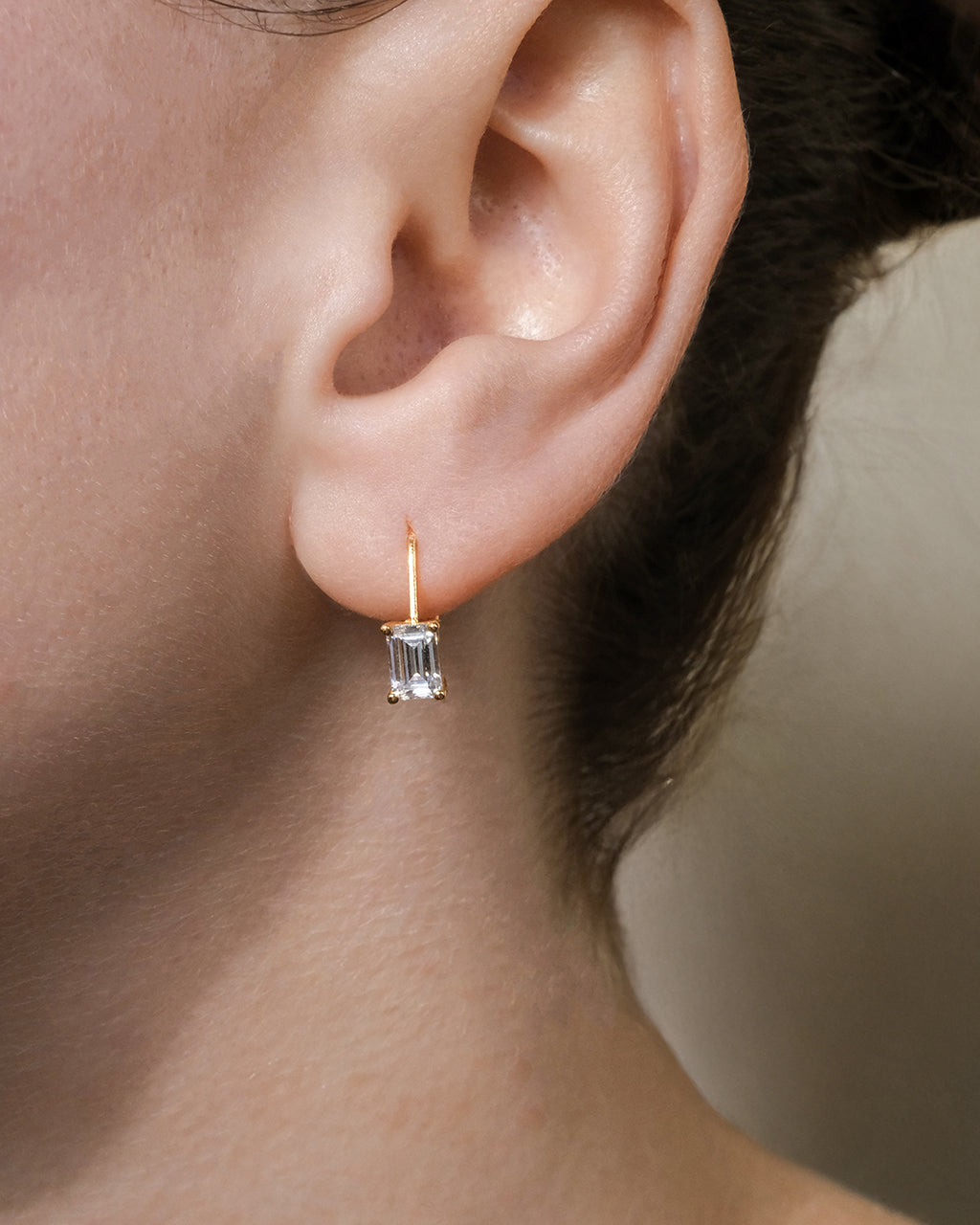 Sterling Silver Emerald Cut French Clip Earrings - Image 12