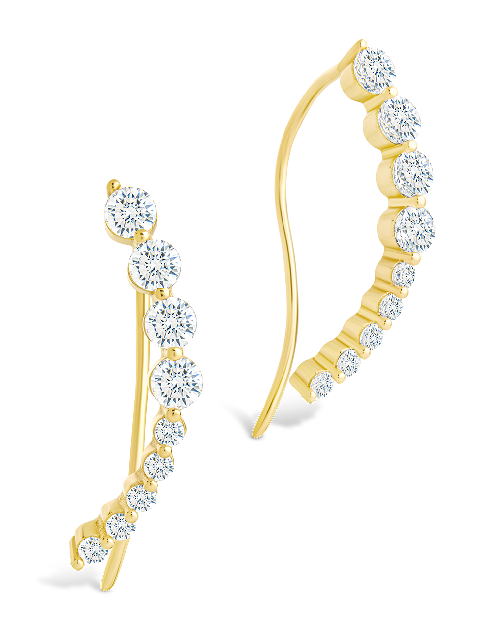 Sterling Silver Brilliant Round CZ Crawlers - Image 4