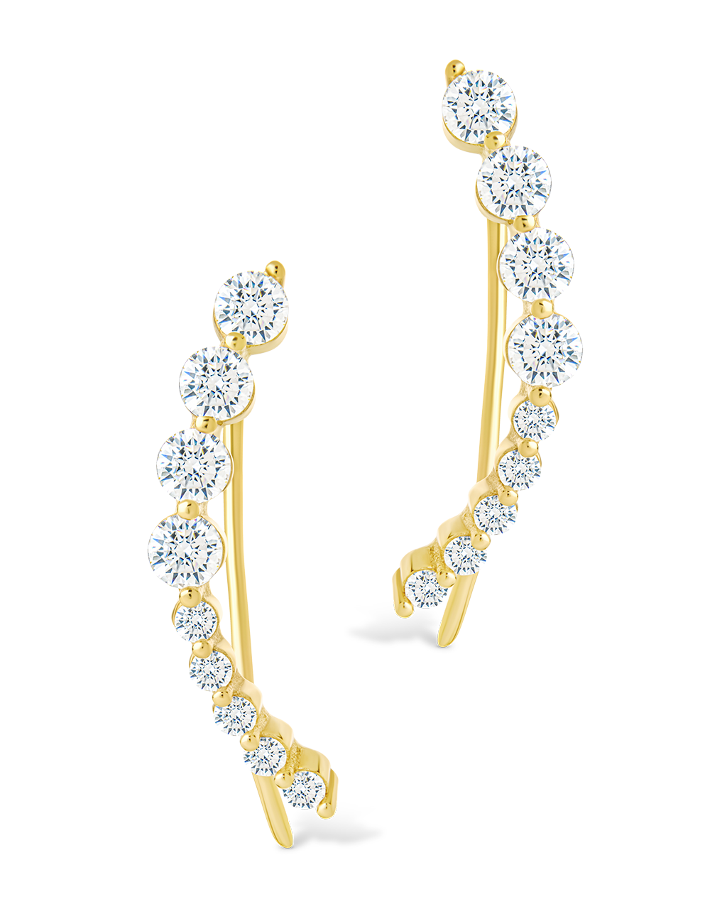 Sterling Silver Brilliant Round CZ Crawlers - Image 8