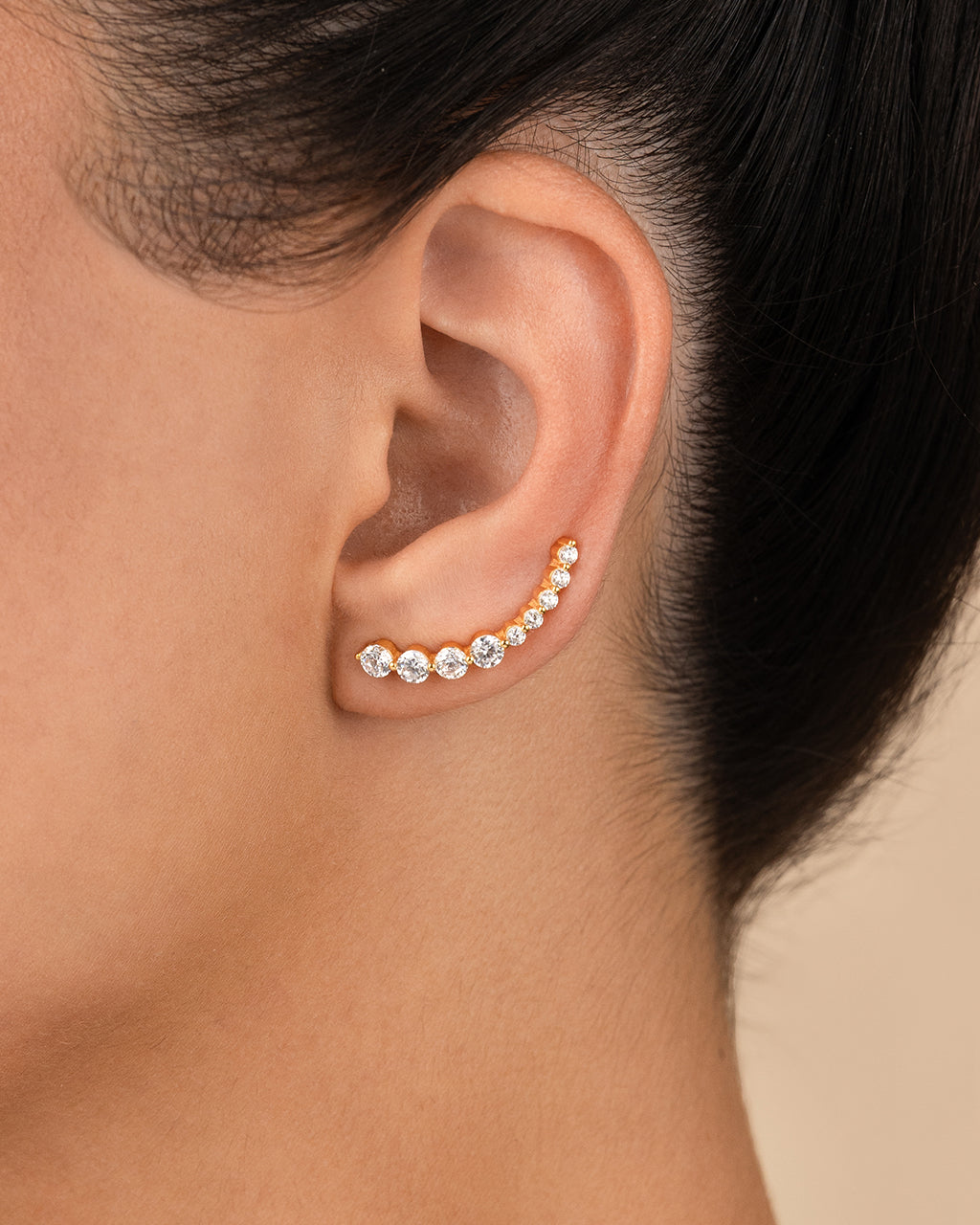 Sterling Silver Brilliant Round CZ Crawlers - Image 3