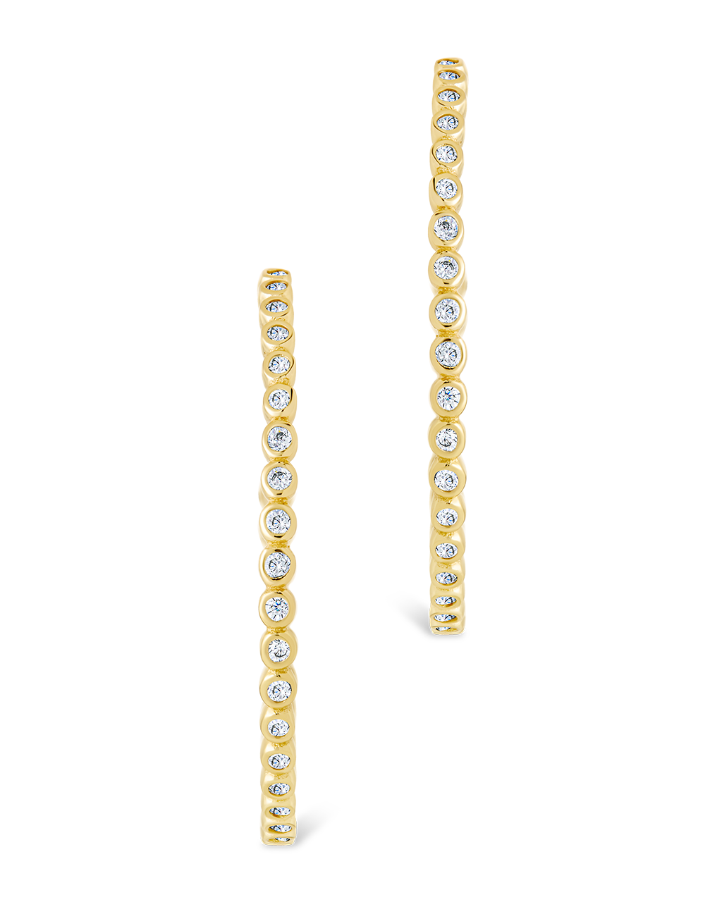 Sterling Silver Bezel Statement Bubble Hoops - Image 10