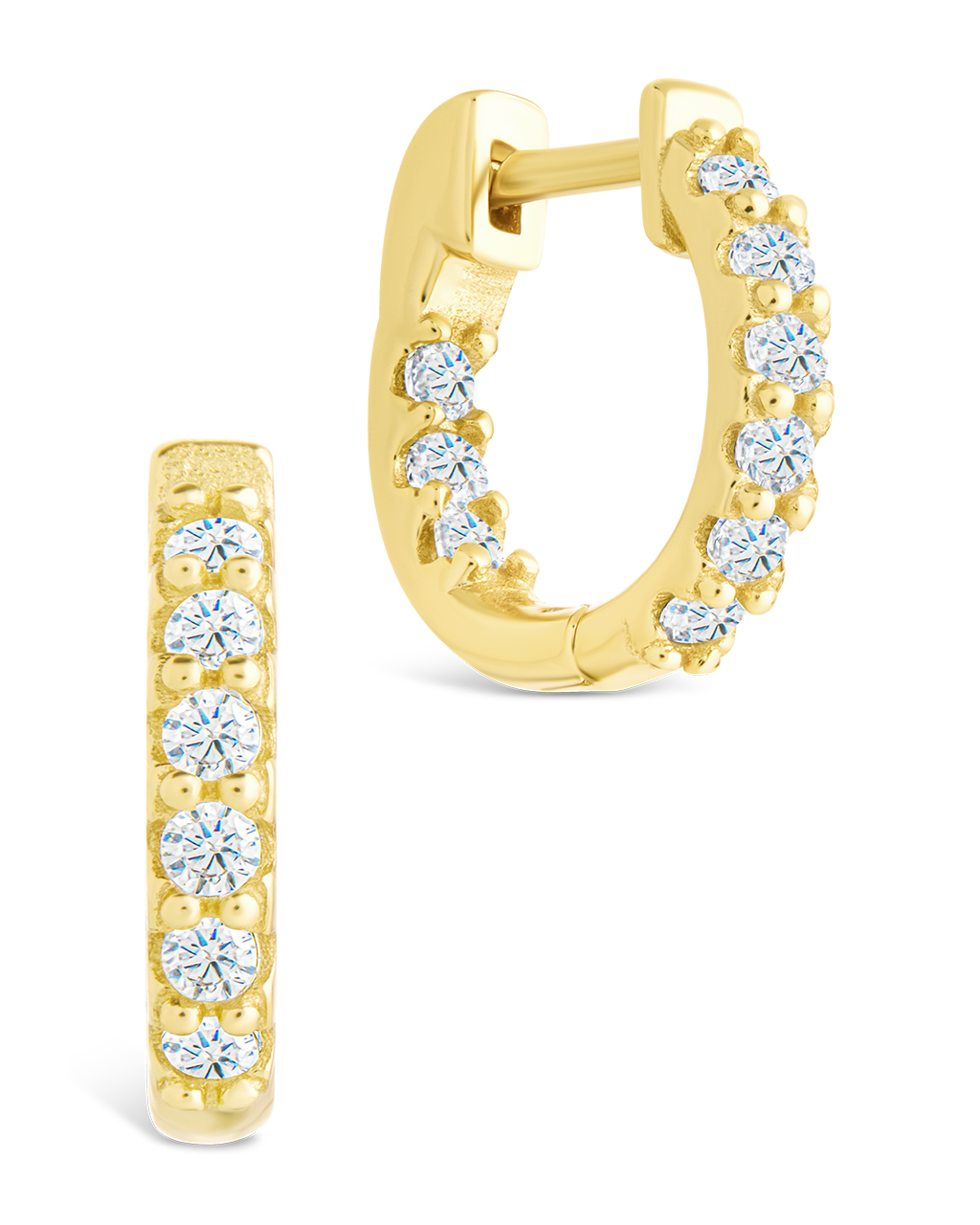 Sterling Silver Constance CZ Studded Statement Hoops - Image 7