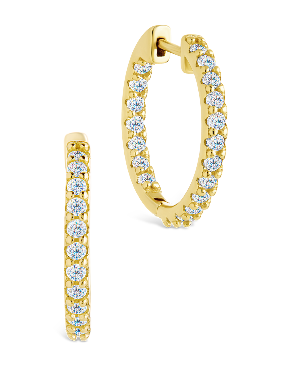 Sterling Silver Constance CZ Studded Statement Hoops - Image 6
