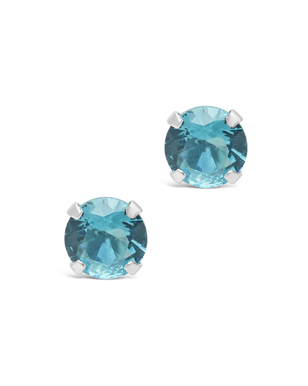 Sterling Silver 7mm Rainbow CZ Studs - Image 12