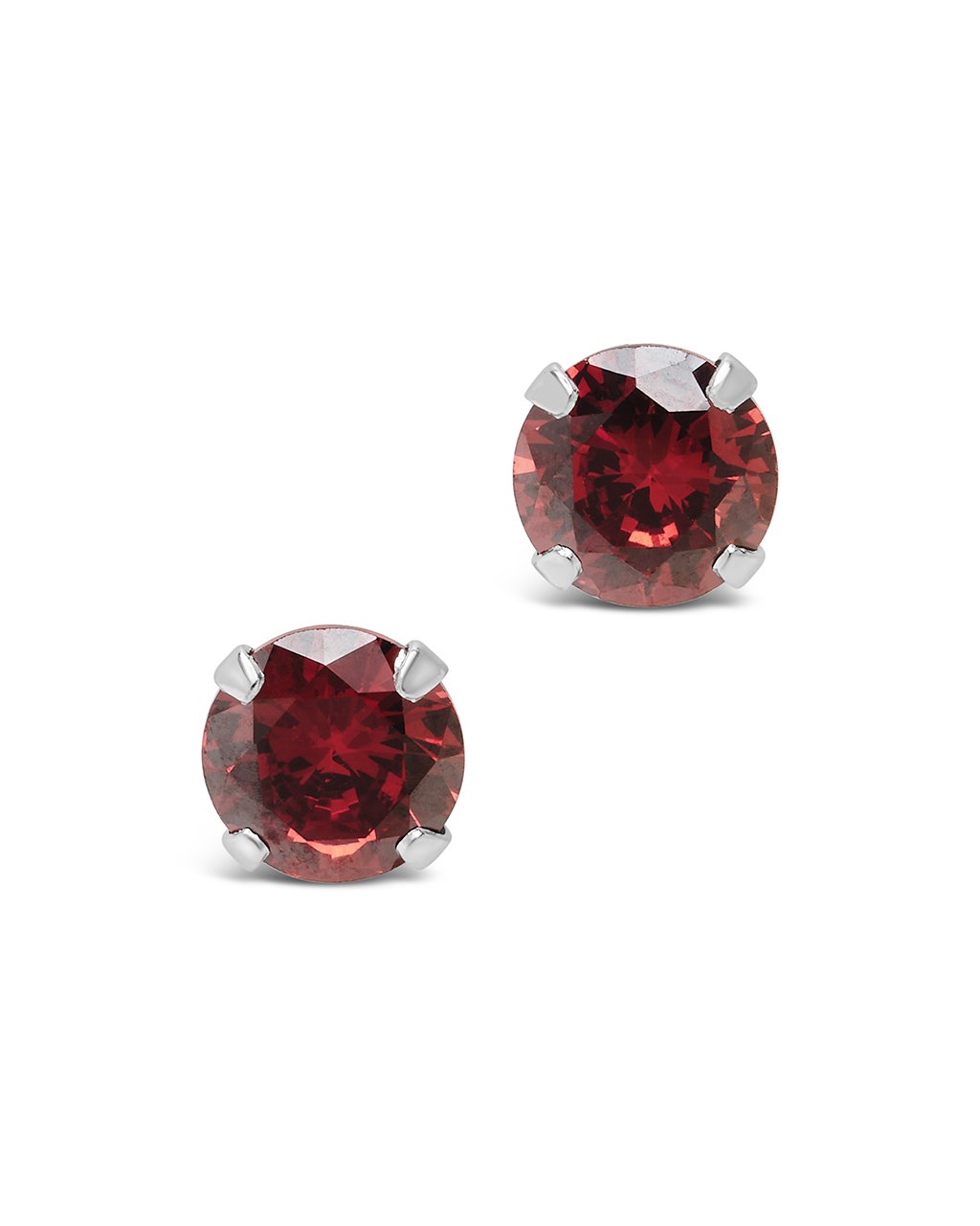 Sterling Silver 7mm Rainbow CZ Studs - Image 11