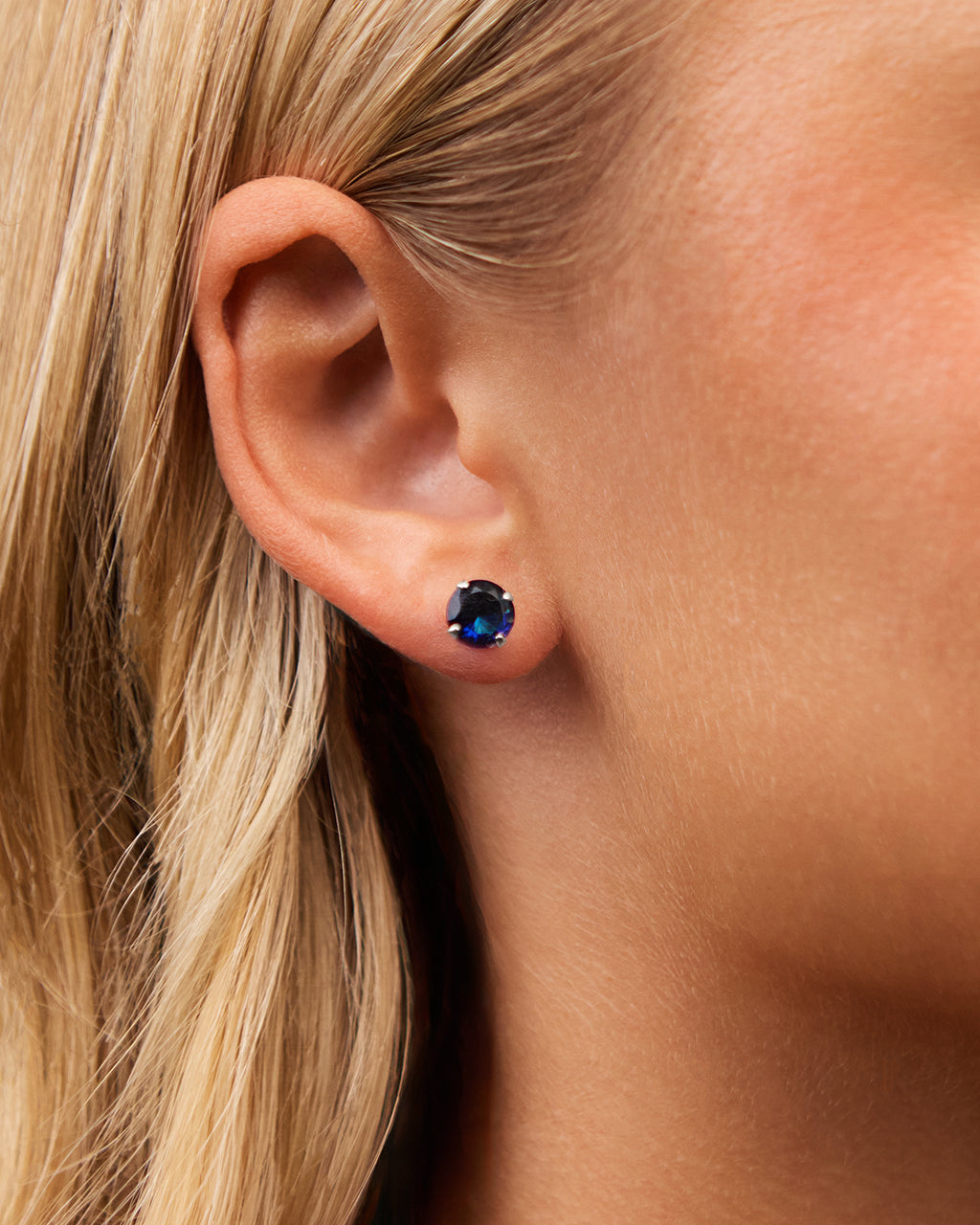 Sterling Silver 7mm Rainbow CZ Studs - Image 7