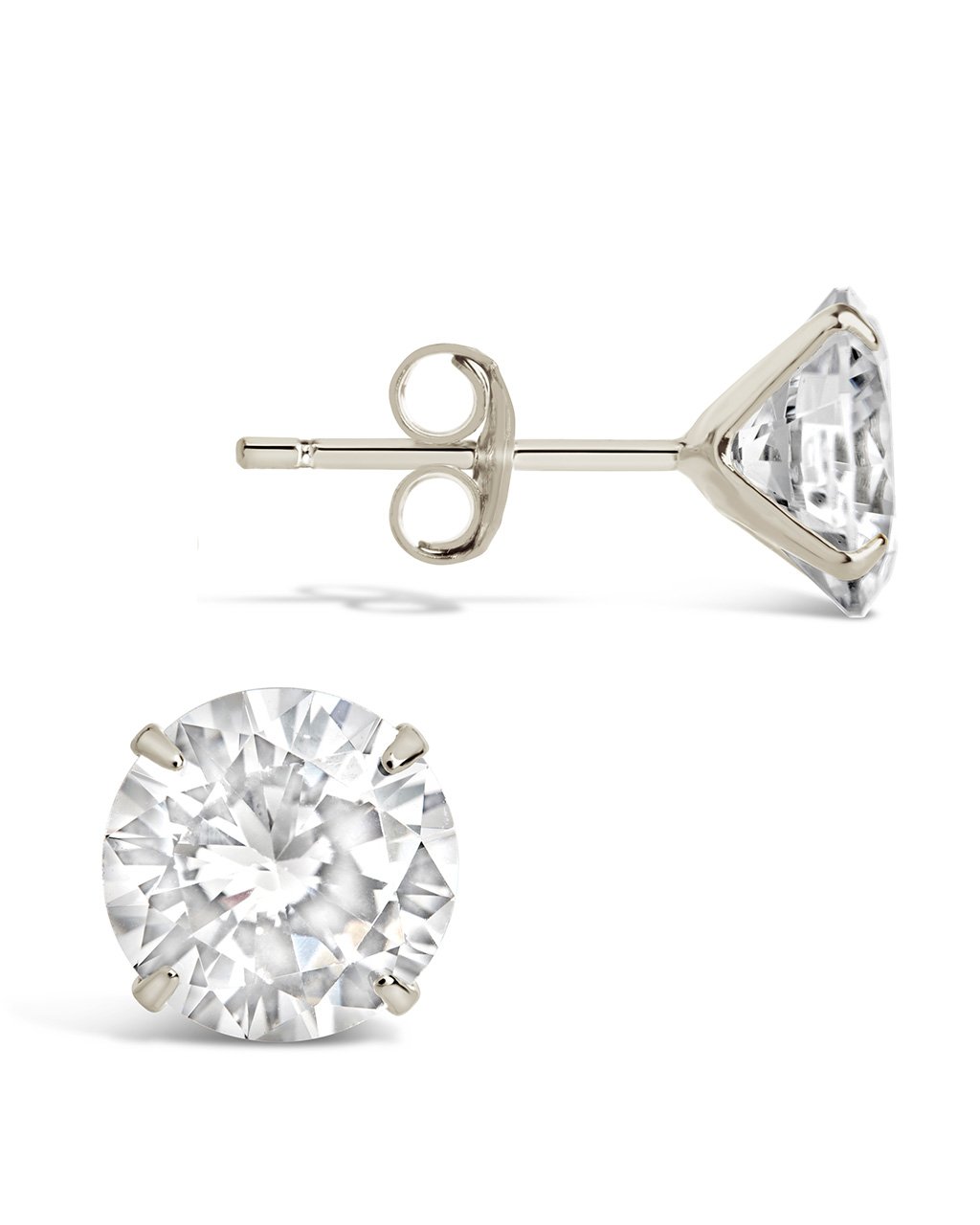 Sterling Silver 8mm CZ Stud Earrings - Image 6