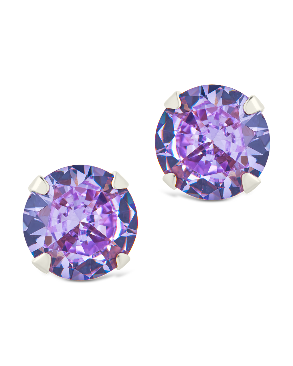 Sterling Silver 7mm Rainbow CZ Studs - Image 13