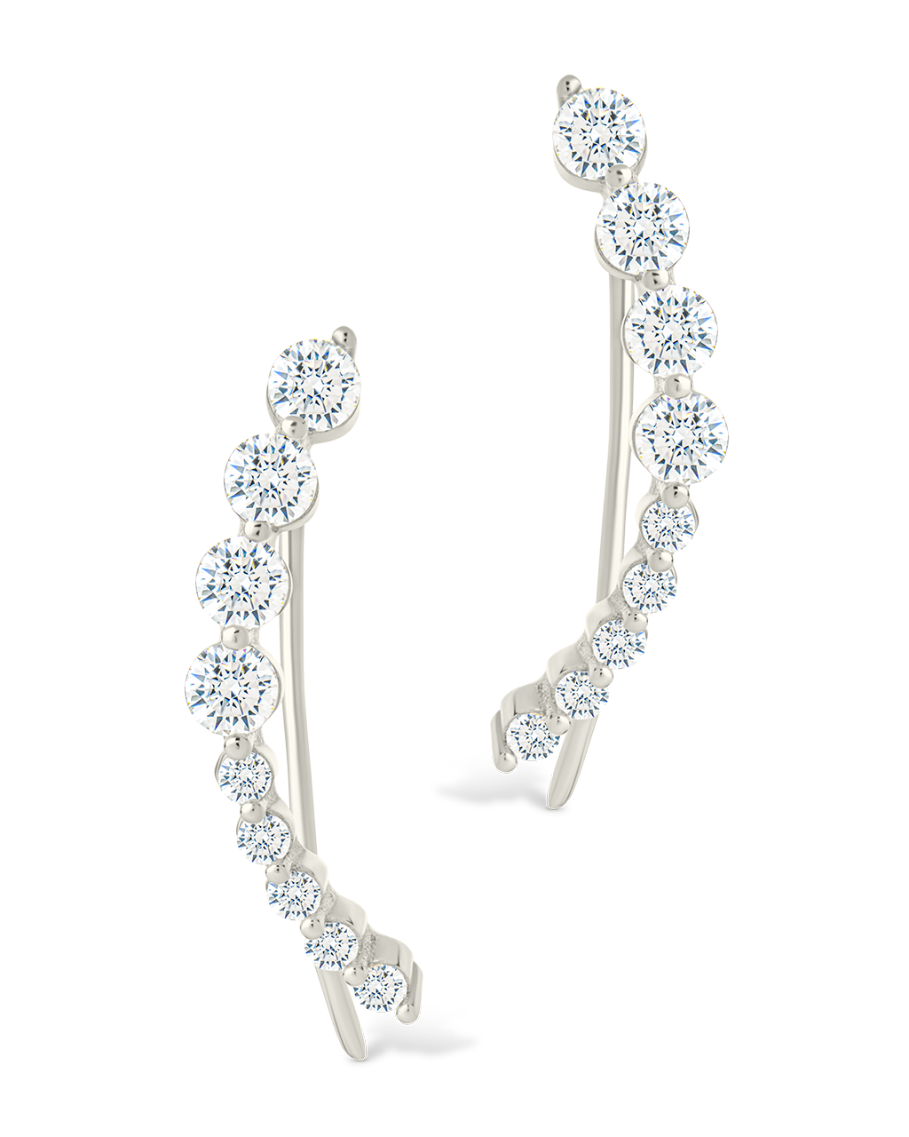 Sterling Silver Brilliant Round CZ Crawlers - Image 7