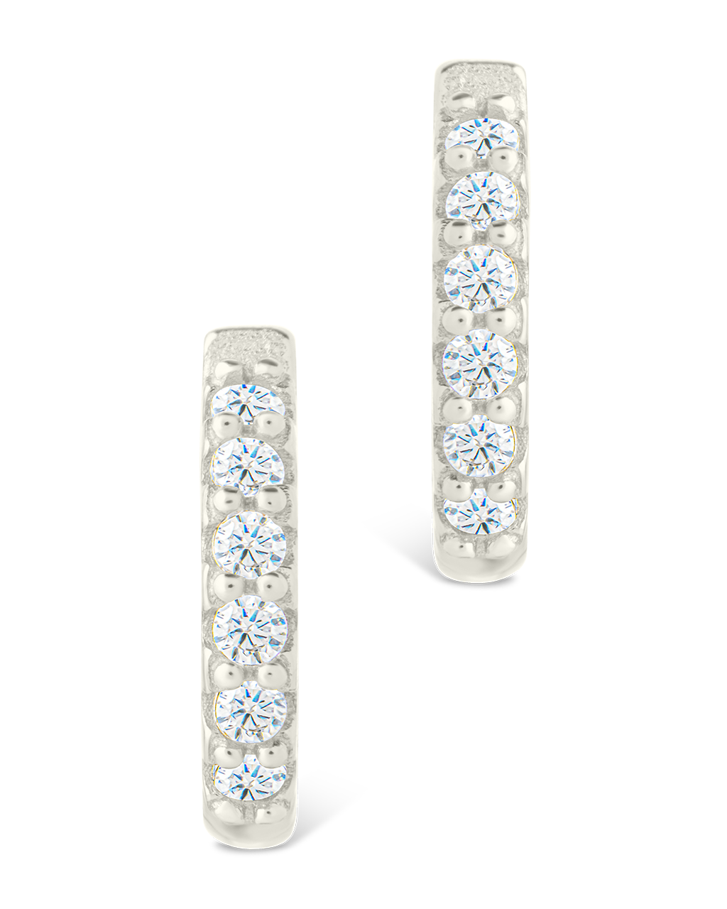 Sterling Silver Constance CZ Studded Statement Hoops - Image 9