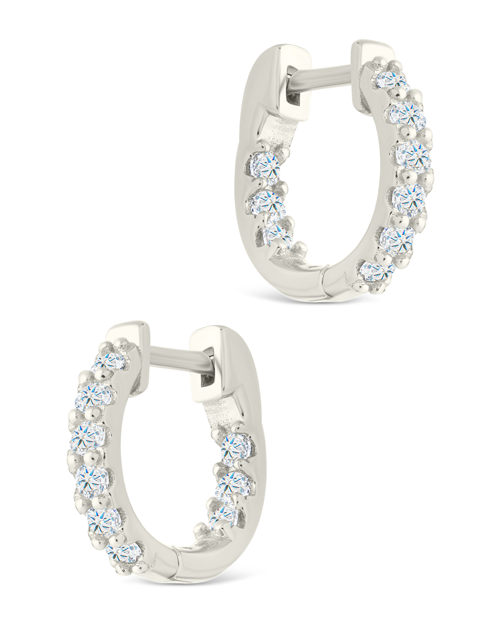 Sterling Silver Constance CZ Studded Statement Hoops - Image 10