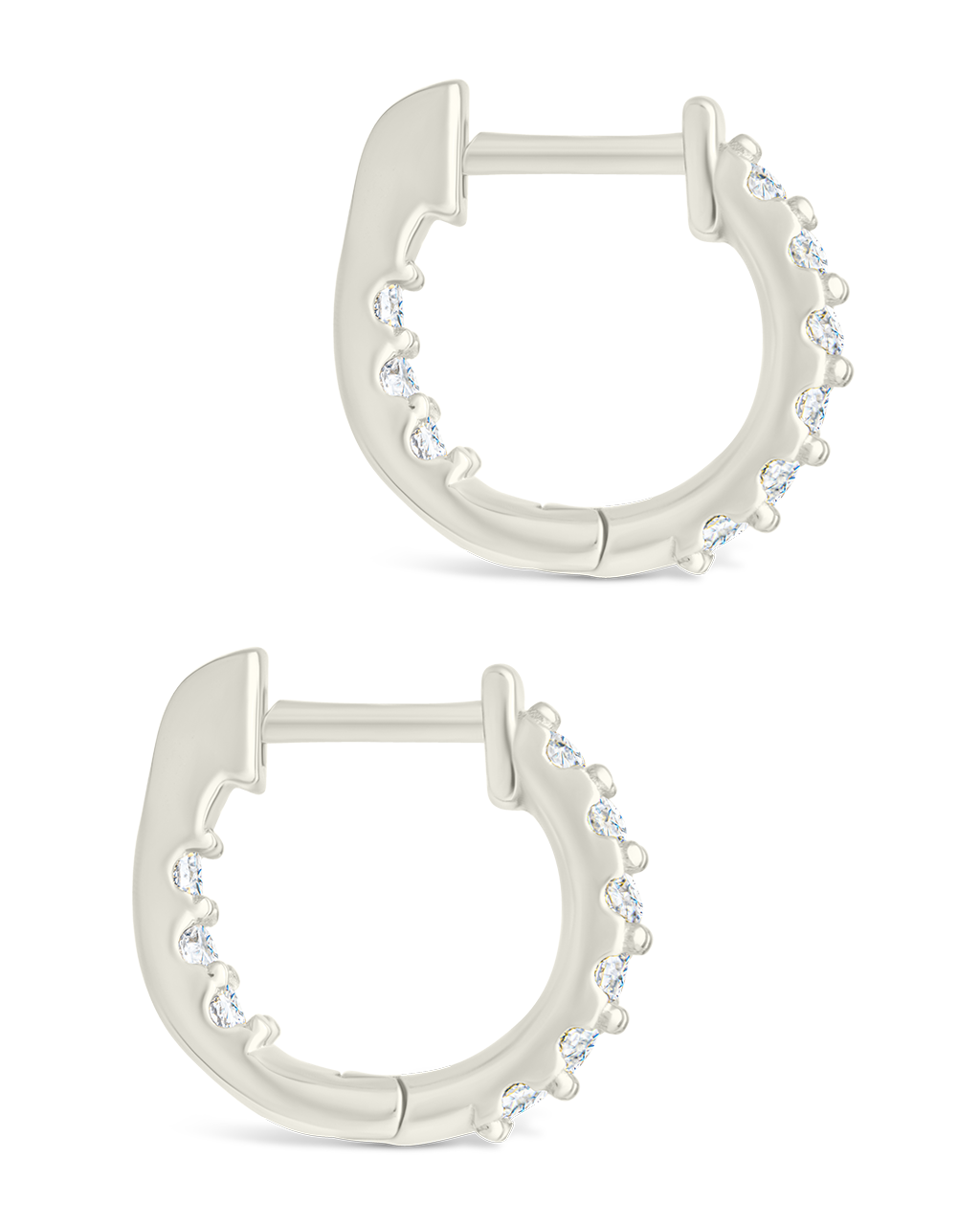 Sterling Silver Constance CZ Studded Statement Hoops - Image 11