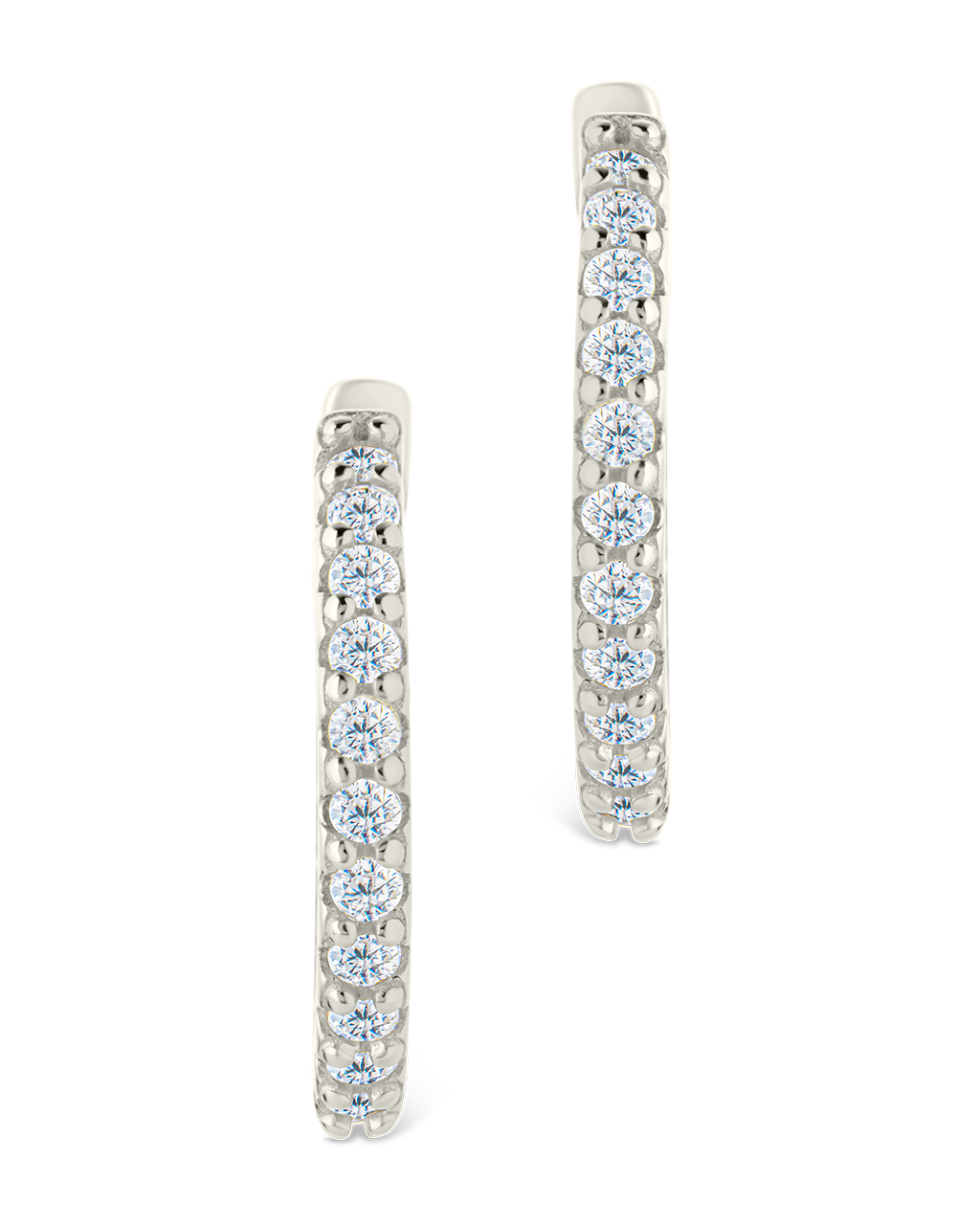 Sterling Silver Constance CZ Studded Statement Hoops - Image 12