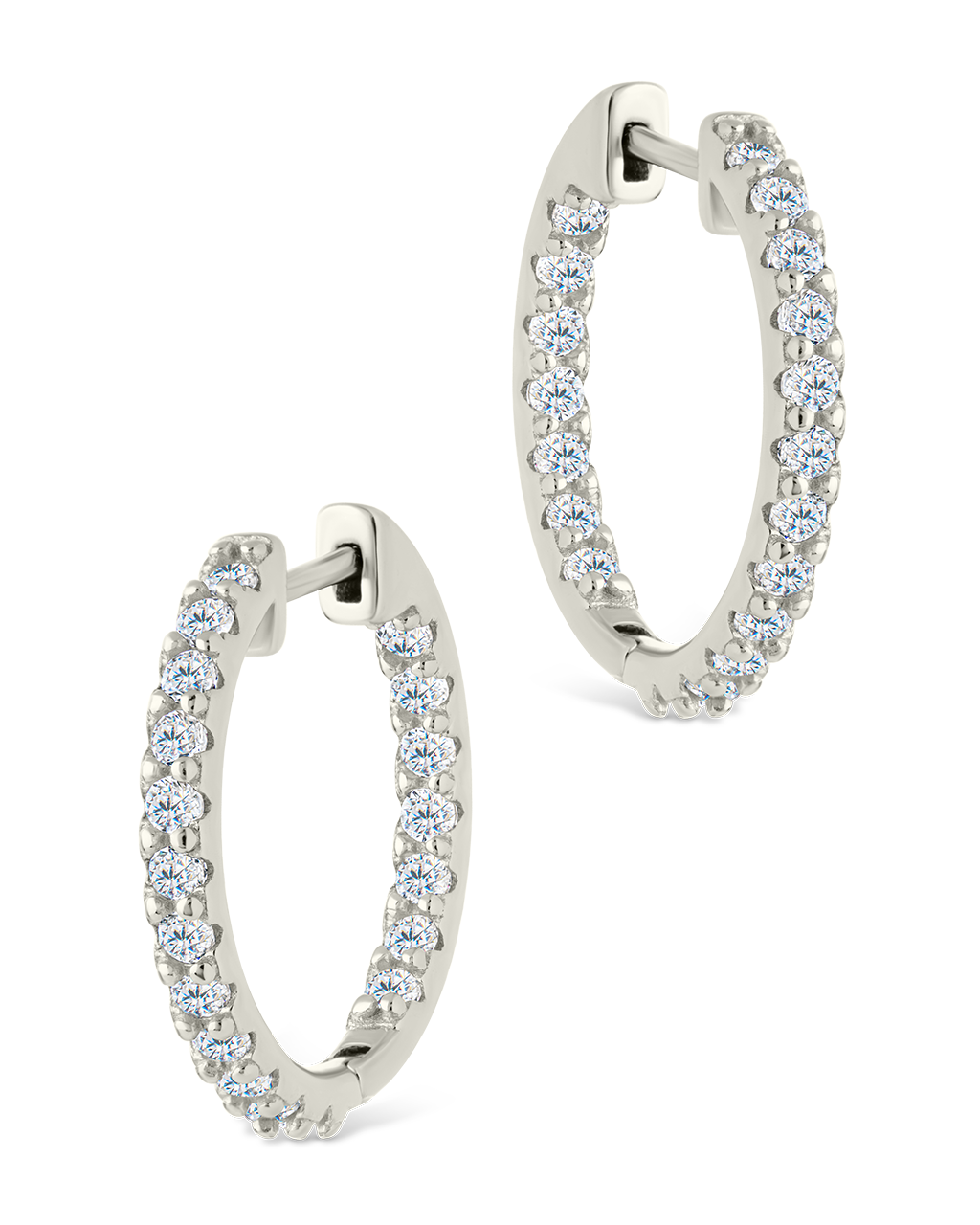 Sterling Silver Constance CZ Studded Statement Hoops - Image 13