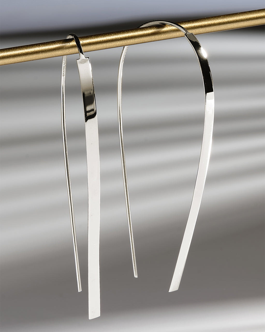 Sterling Silver Bar Threader Earrings - Image 2