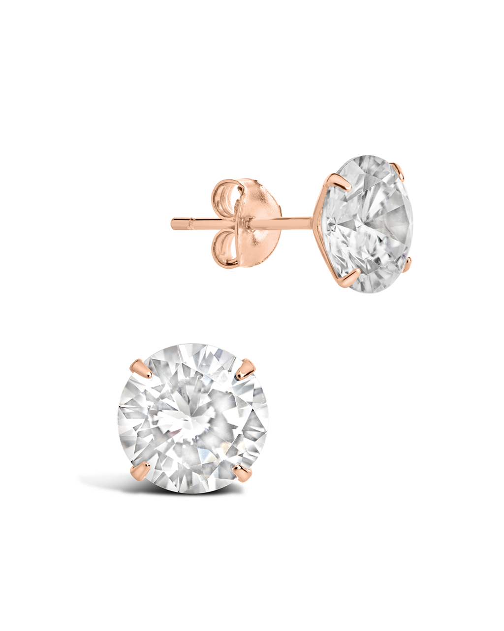 Sterling Silver 8mm CZ Stud Earrings - Image 7