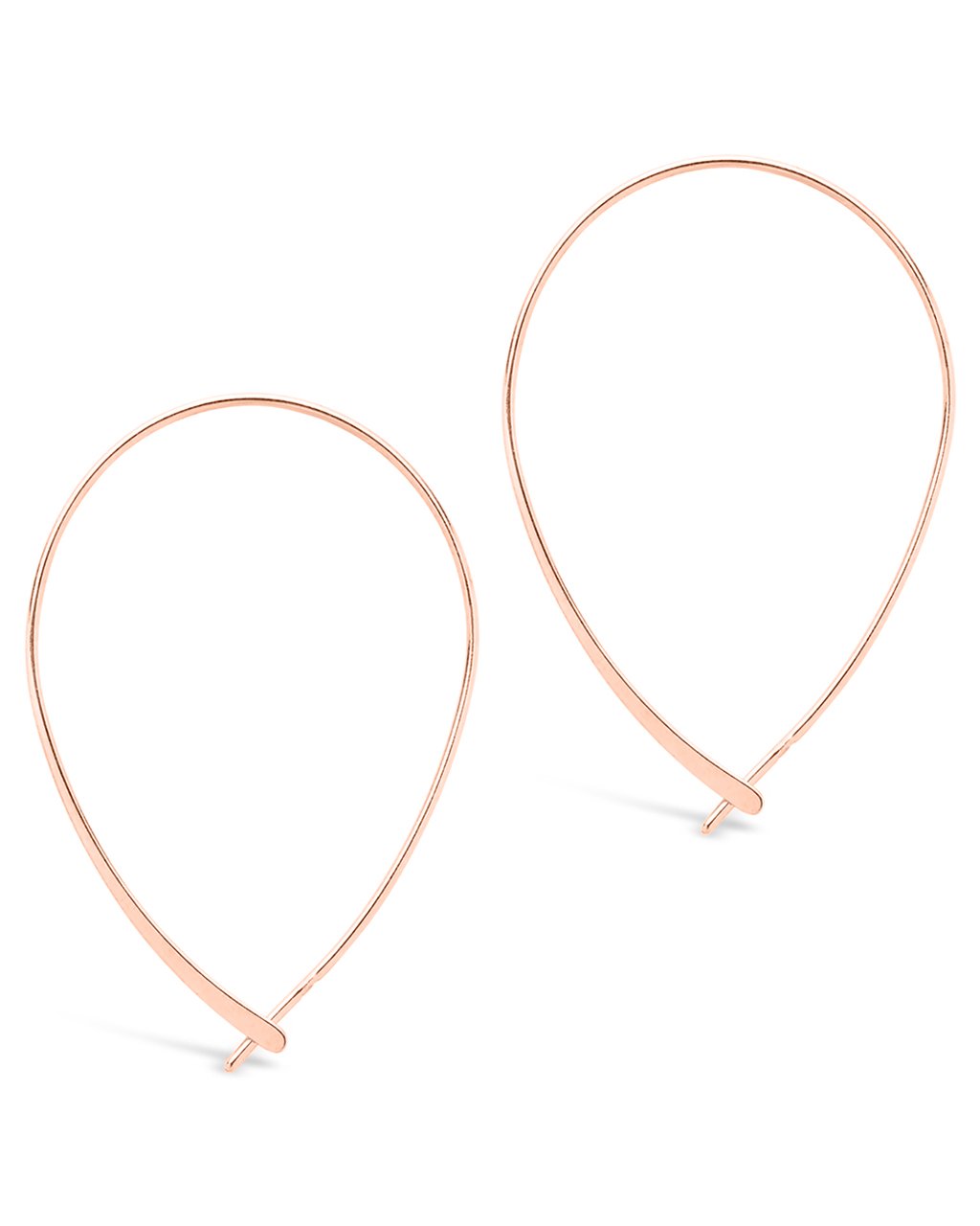Sterling Silver Delicate Threader Hoop Earrings - Image 8