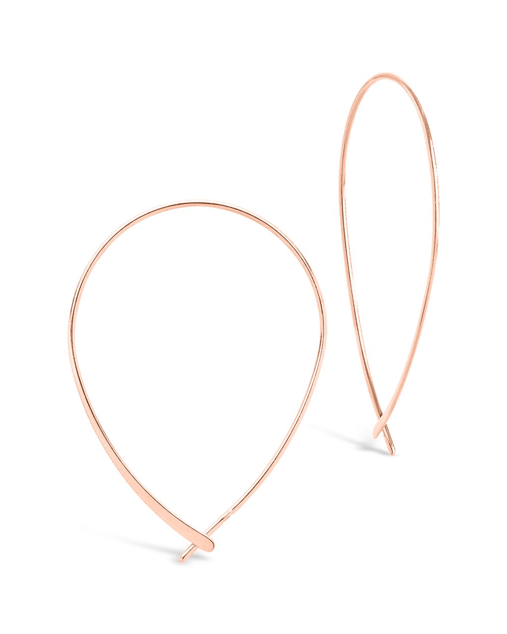 Sterling Silver Delicate Threader Hoop Earrings - Image 4