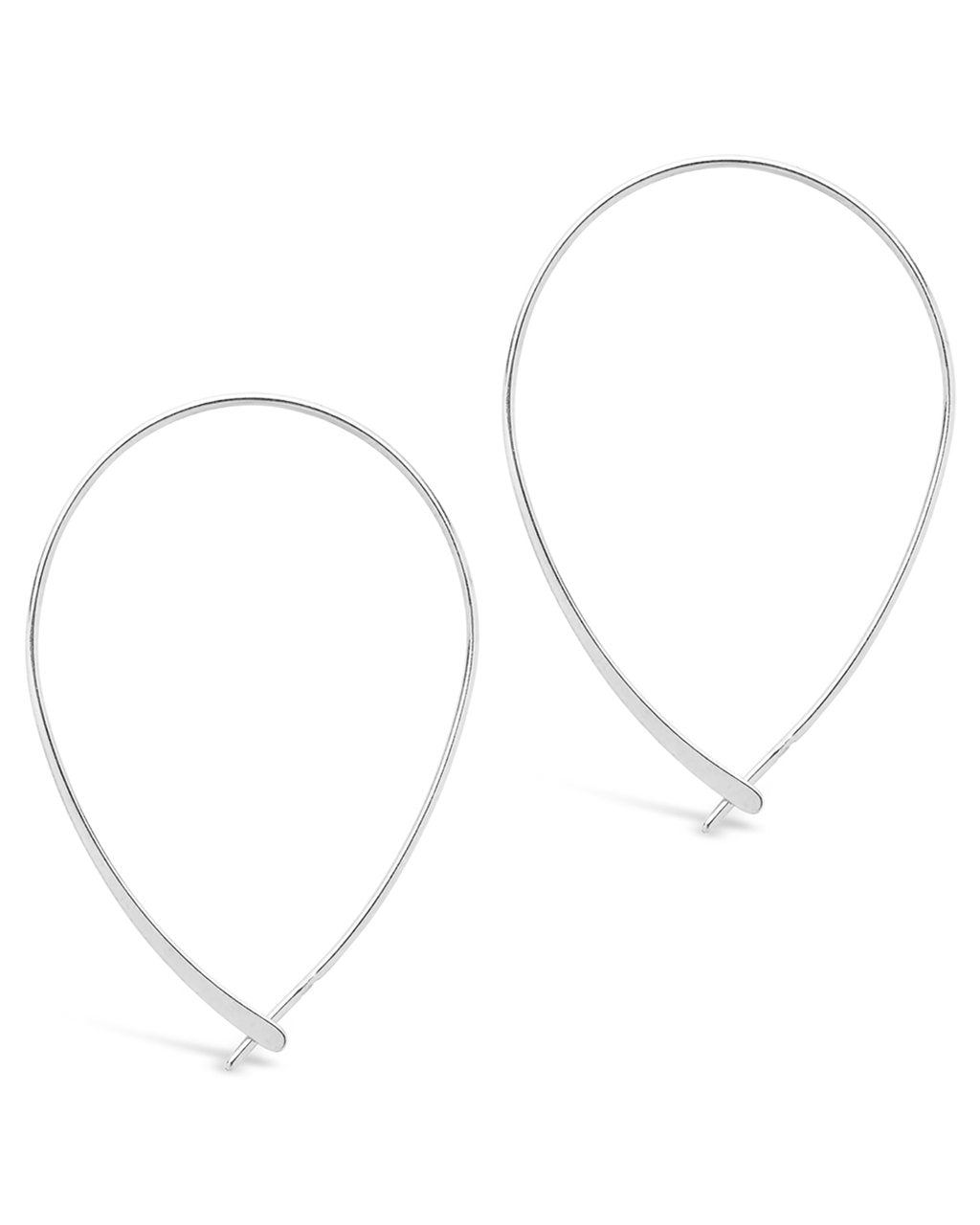 Sterling Silver Delicate Threader Hoop Earrings - Image 7