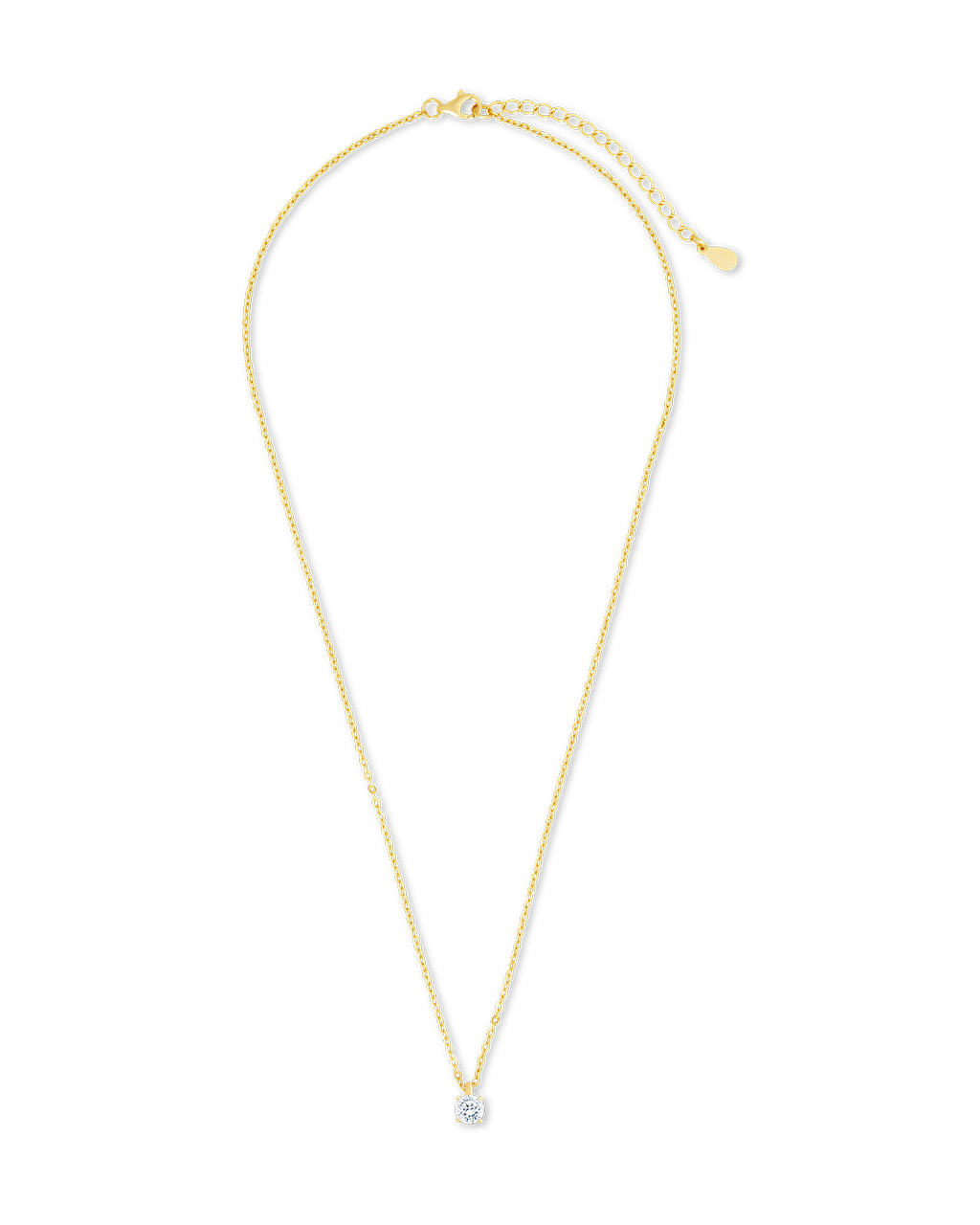 Sterling Silver Round CZ Prong Set Pendant - Image 5