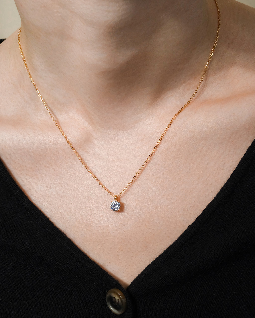 Sterling Silver Round CZ Prong Set Pendant - Image 8