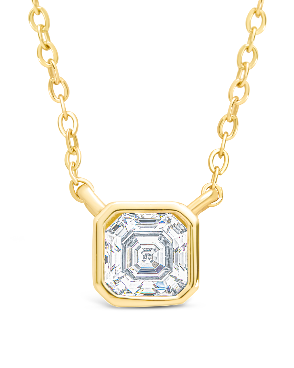 Sterling Silver Asscher Bezel Set Pendant - Image 4