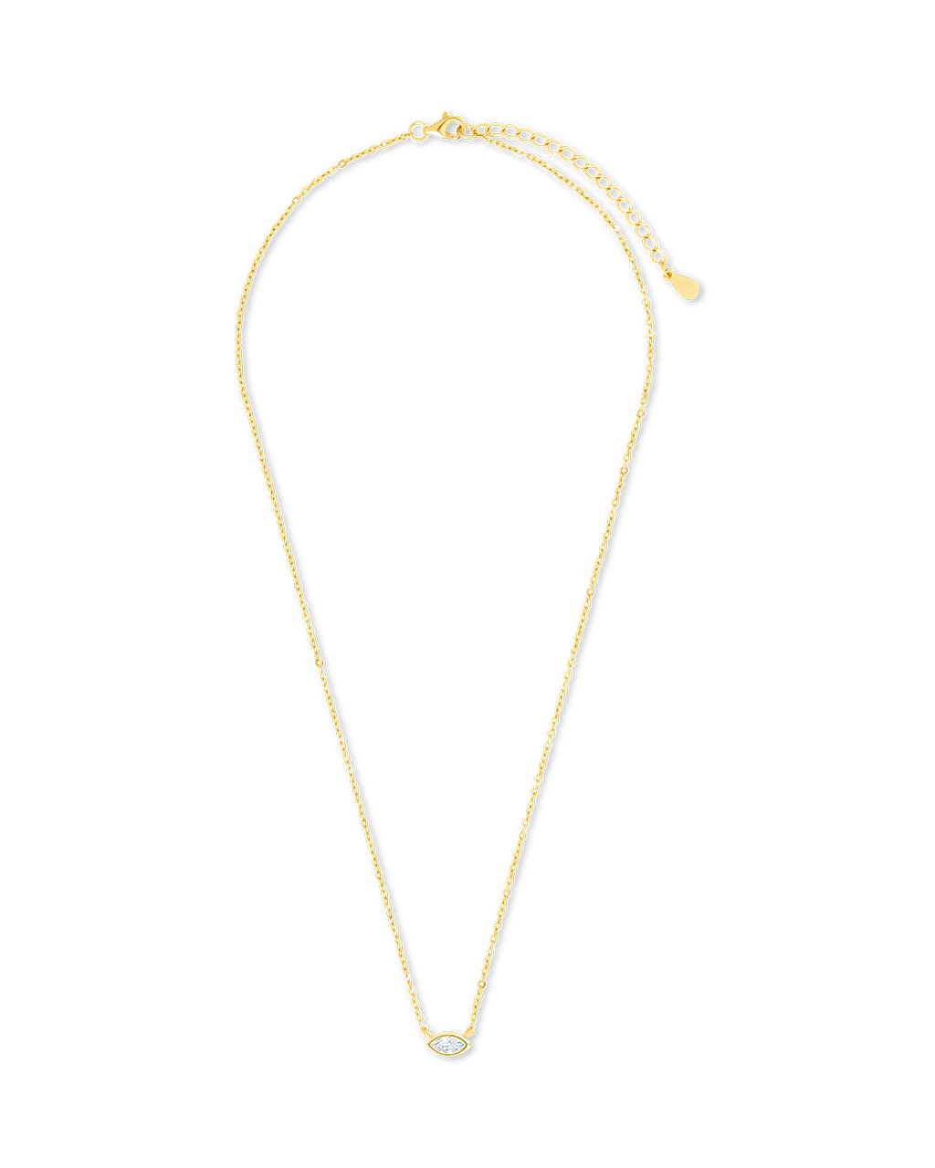 Sterling Silver Marquise Bezel Set Pendant - Image 5