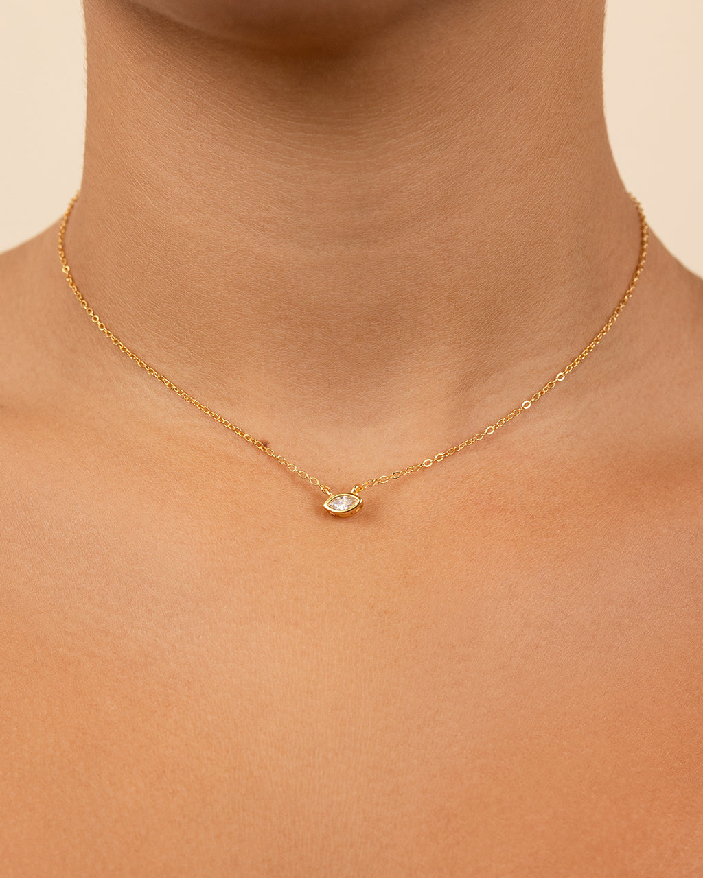 Sterling Silver Marquise Bezel Set Pendant - Image 3