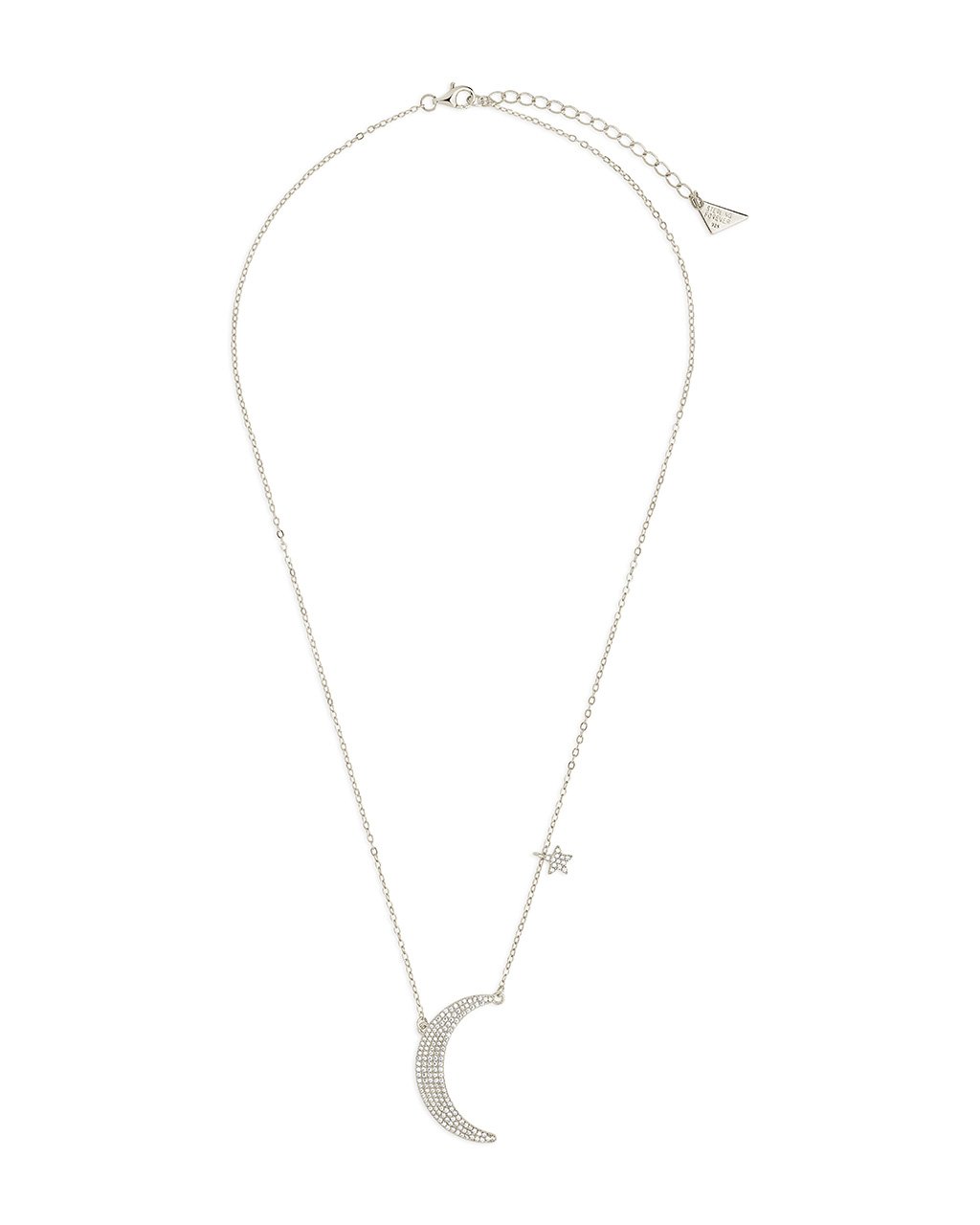 Sterling Silver CZ Crescent & Star Charm Necklace - Image 5